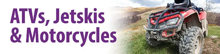Motorcycles, ATVs, Jetskis, Snowmobiles