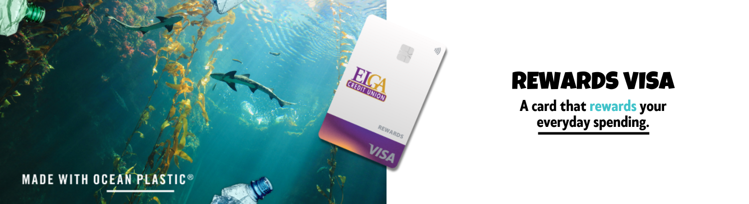 Made with ocean plastic. Rewards VISA. A card that rewards your everyday spending.