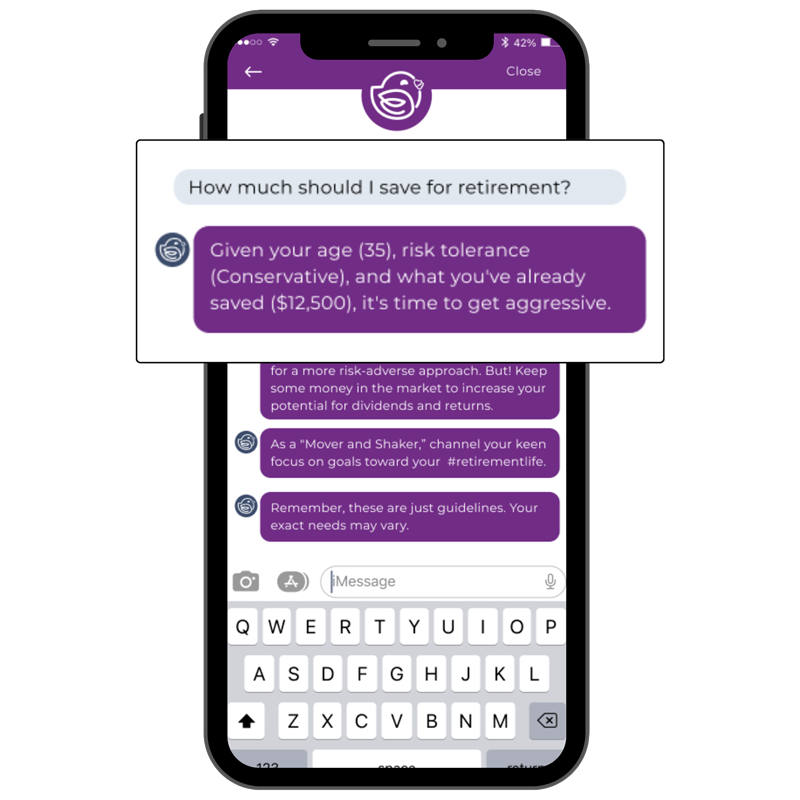 A screenshot of ELGA's Pocketnest app providing personalize AI guidance.