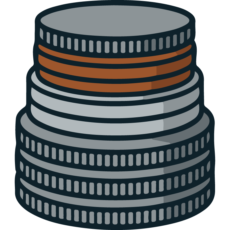 A stack of coins