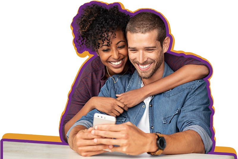Couple looking at the new digital banking experience