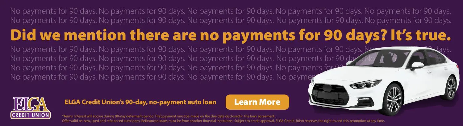 ELGA Credit Union's 90-day, no-payment auto loan