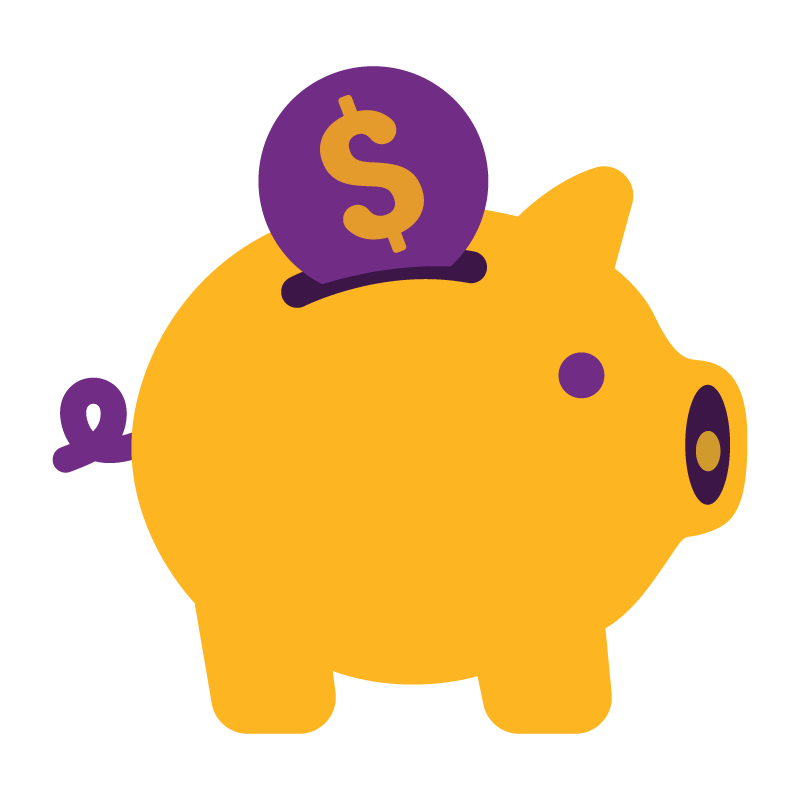 An icon of a piggy bank